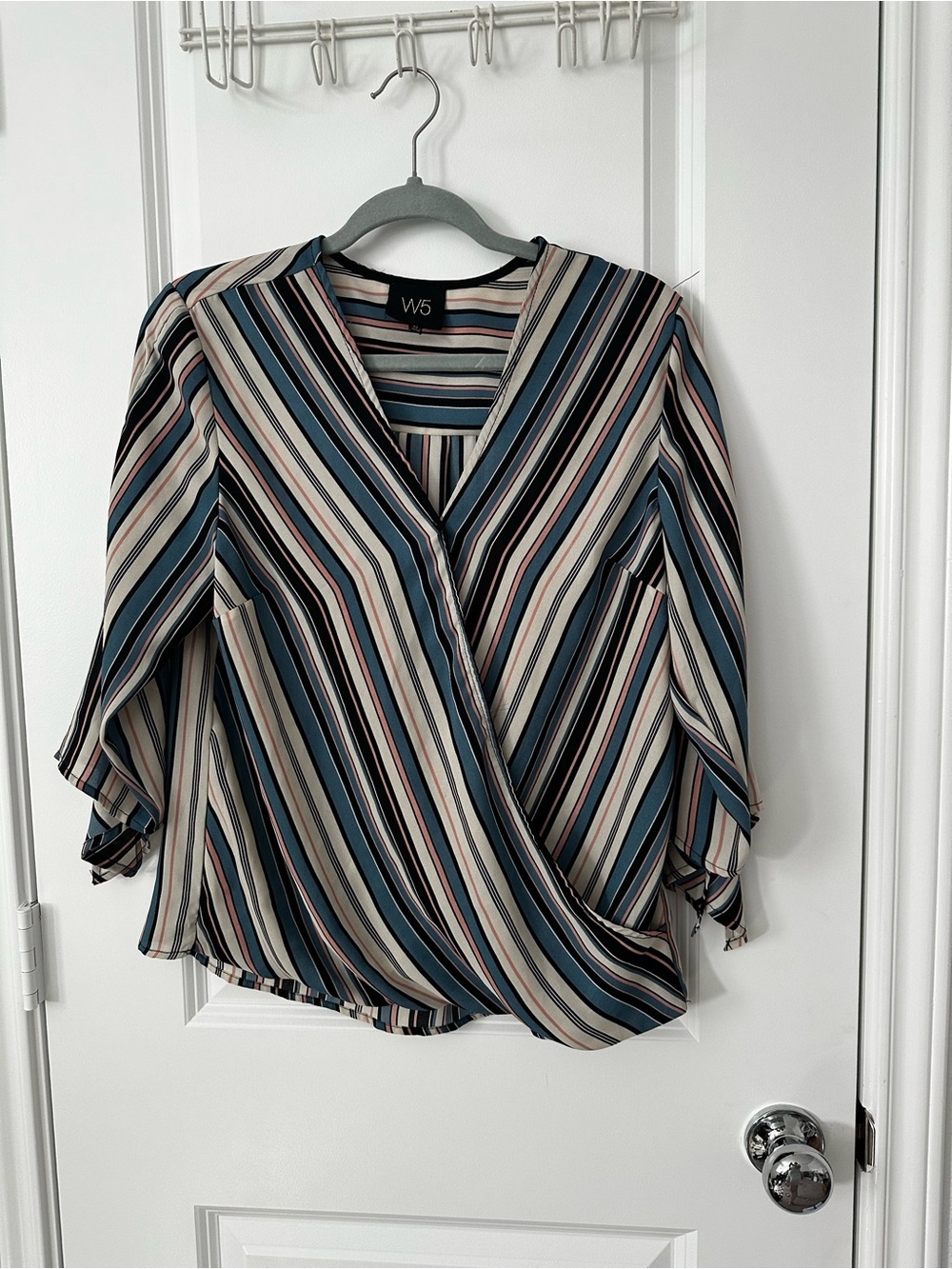 W5 Anthropologie Striped Wrap Blouse